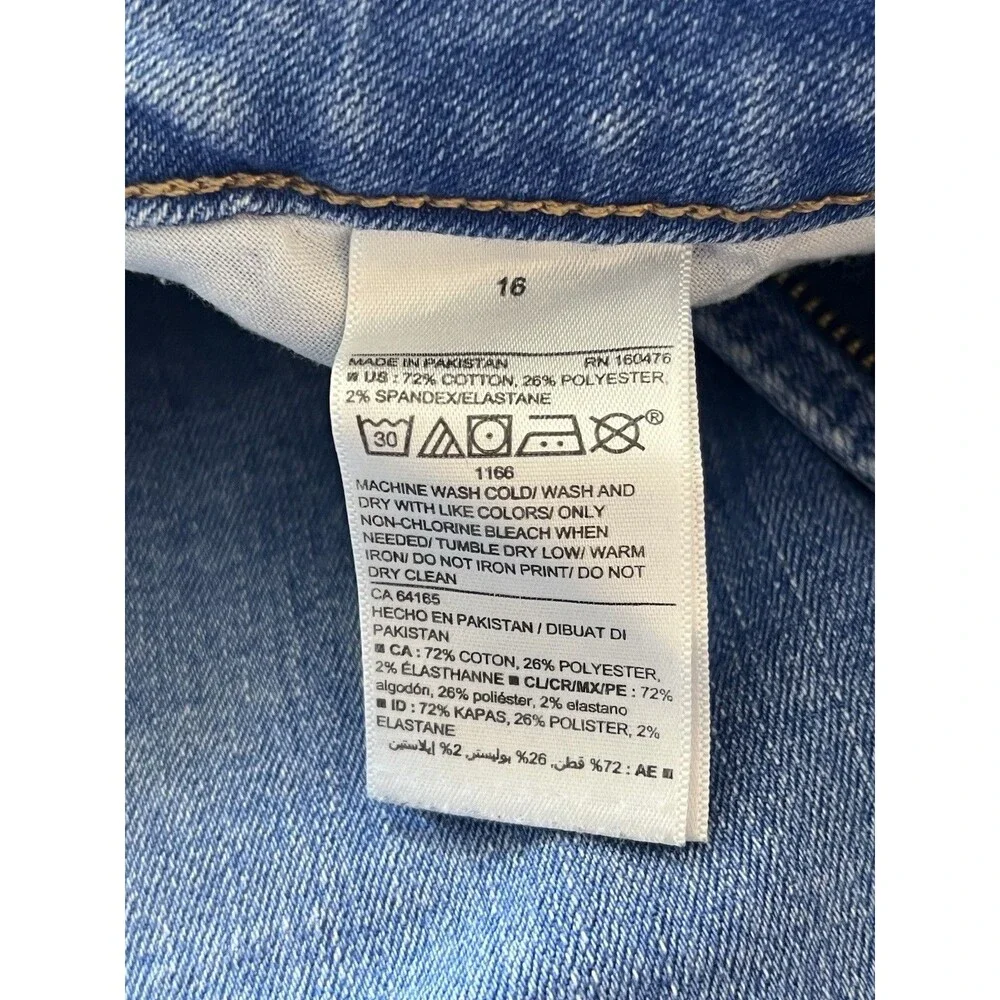 Old Navy Women's 16 Mid-Rise Rockstar Super Skinny Denim Jeans Stretch indigo